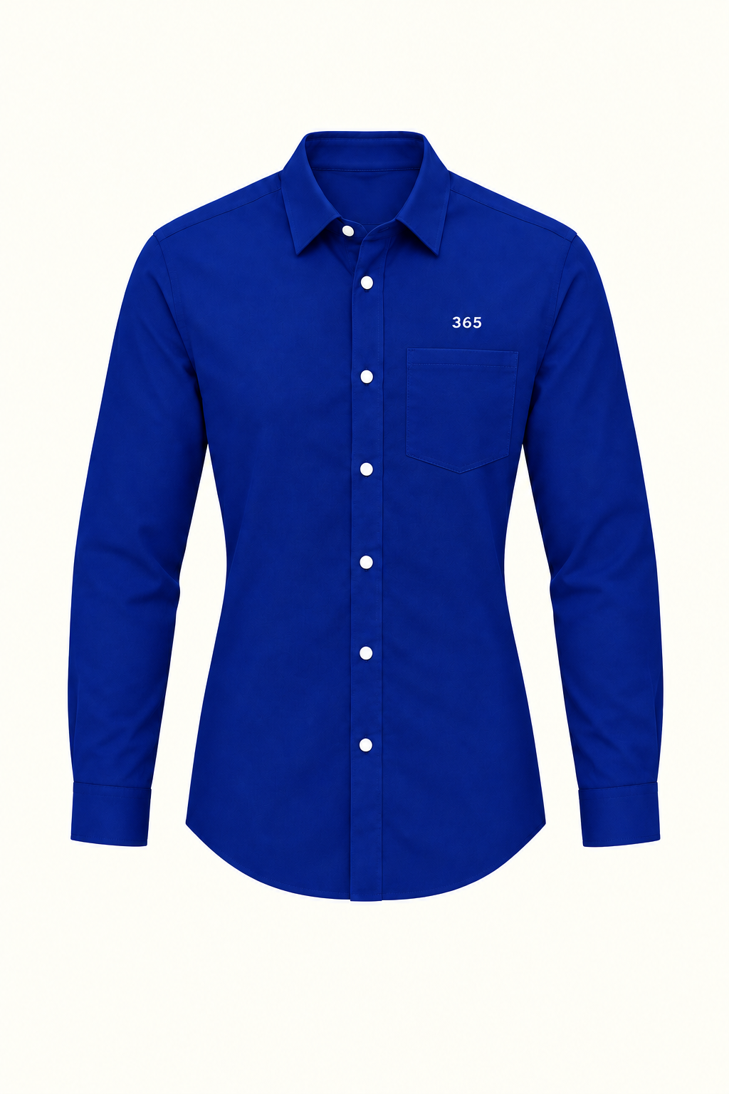 Camisa azul eléctrico entallada con bolsillo
