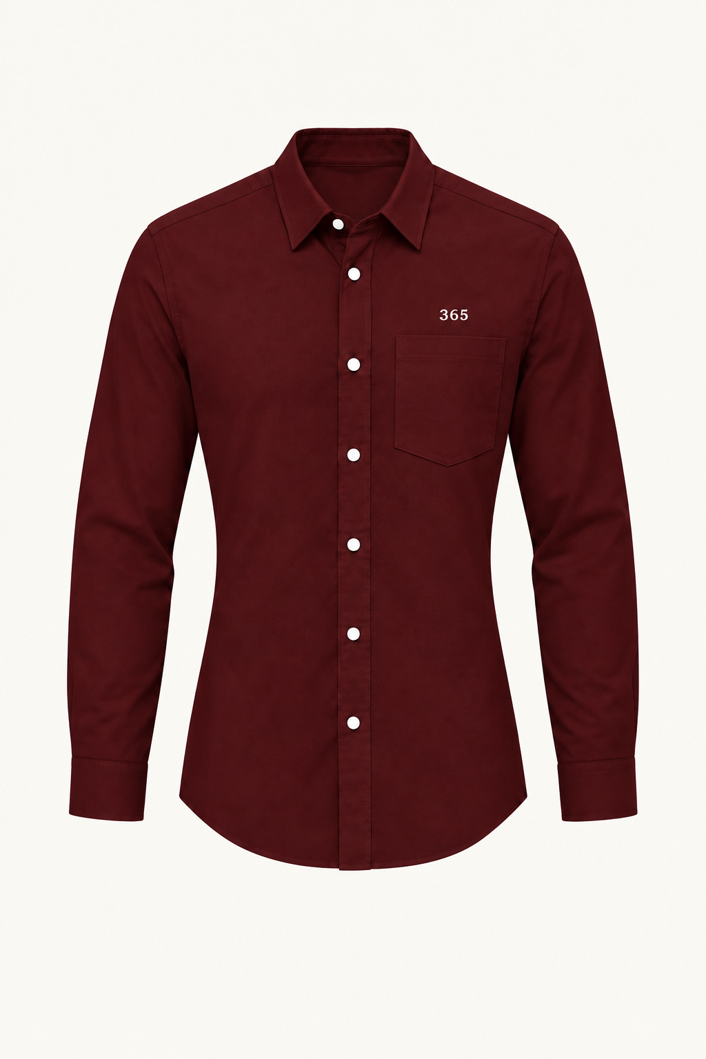 Camisa borgoña entallada con bolsillo