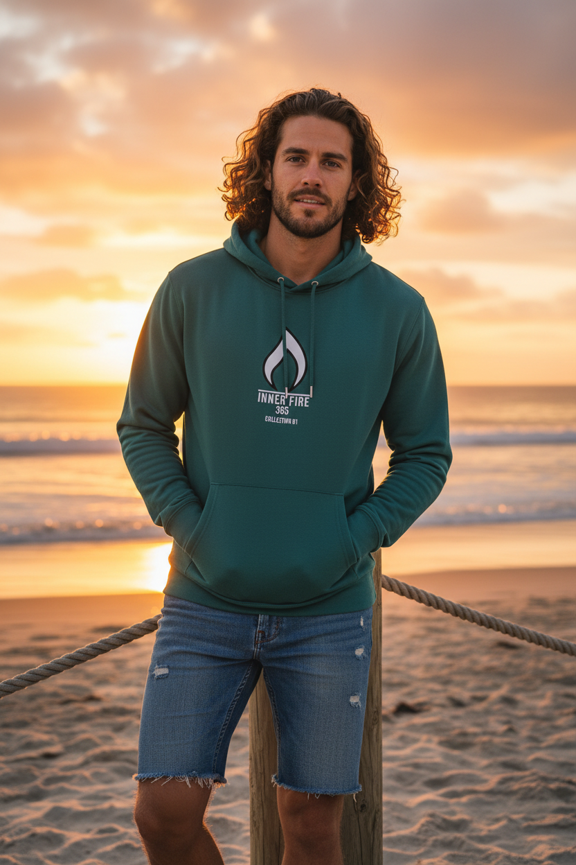 Inner Fire astrónomo masculino apoyado