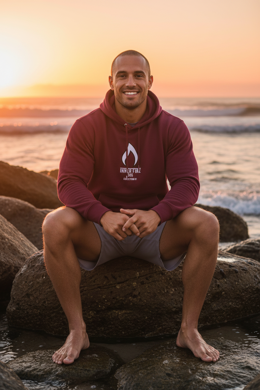 Inner Fire borgoña frontal masculino 2