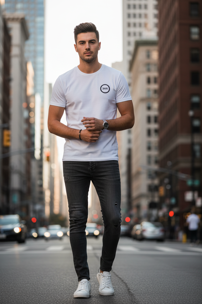 Modelo masculino frontal urbano