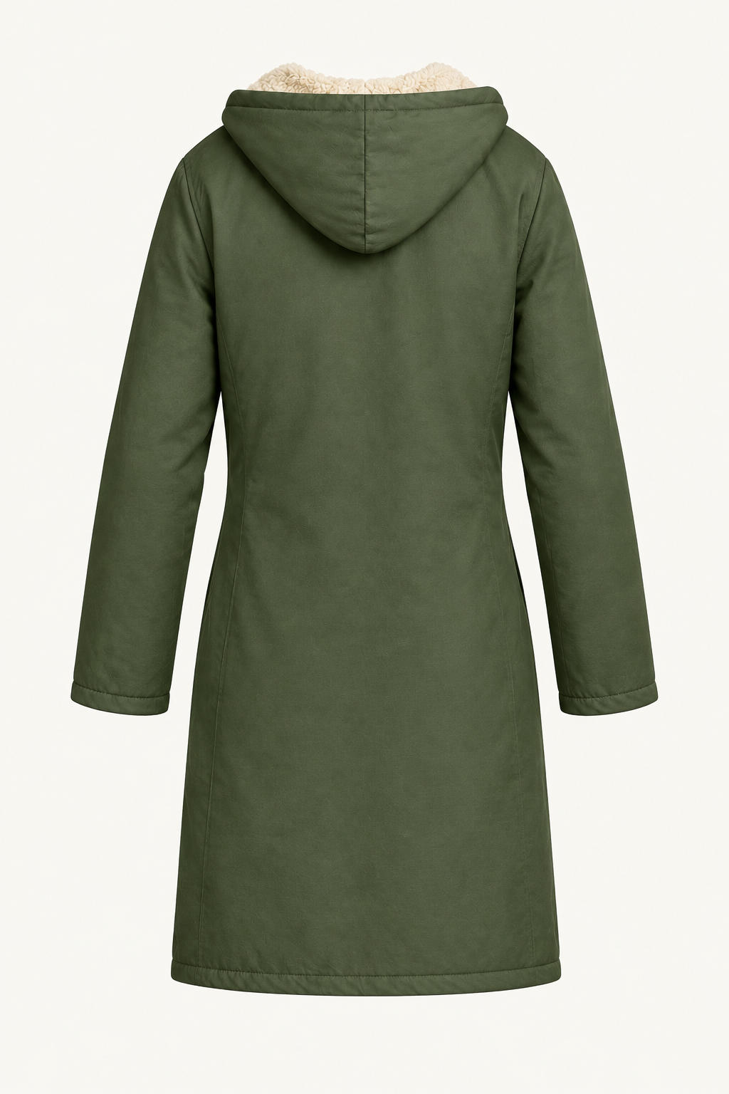 Parka verde hombre, trasero entallado